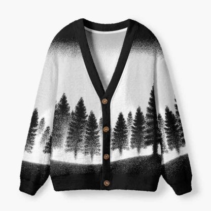 Soulisfree Christmas Beyond The Pines Fuzzy Cardigan Sweater