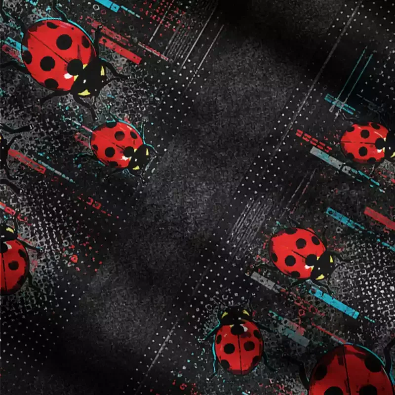 Soulisfree Ladybug Circuit Fuzzy Cardigan Sweater