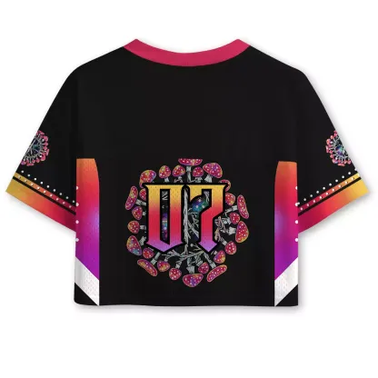 Soulisfree Mushroom Mandala Cropped Mesh Jersey