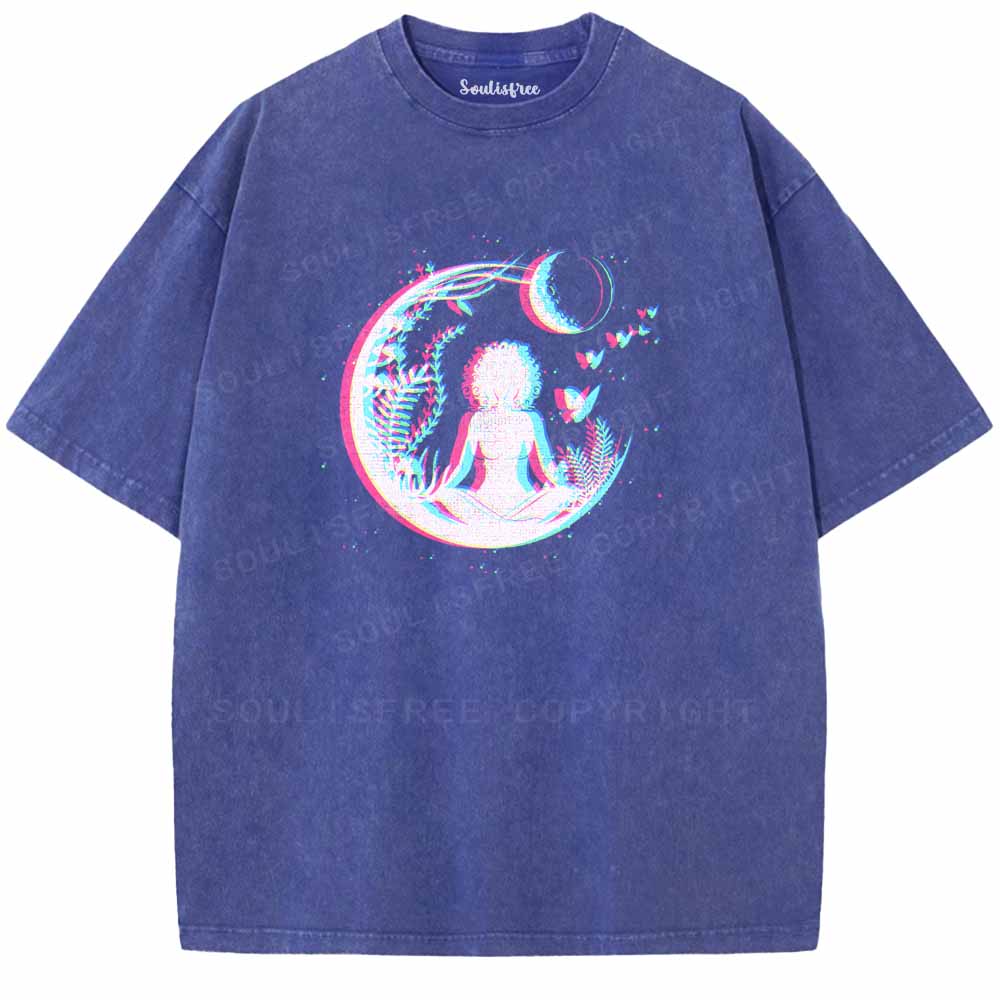 Soulisfree  Meditate Under The Moon Washed Tee