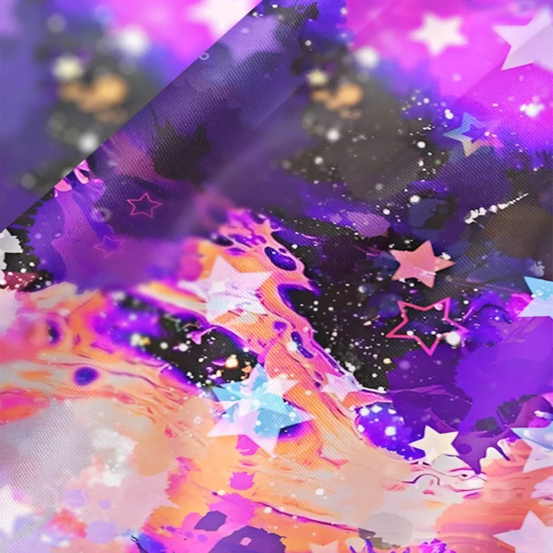 Soulisfree Neon Starburst Galaxy  Cowl Neck Satin Mini Dress
