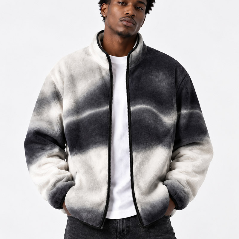 Soulisfree  Between Light And Shadow Flannel Zip-Up Jacket