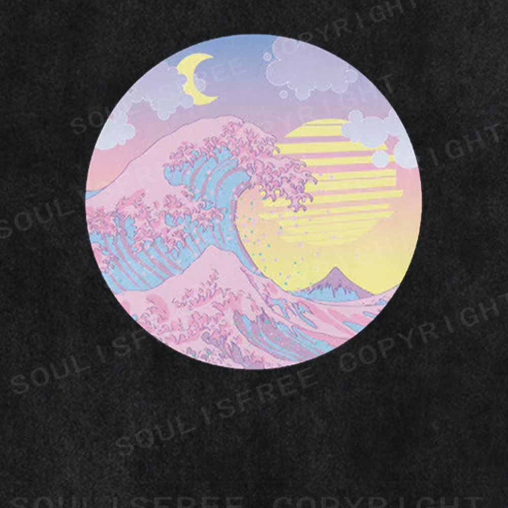 Soulisfree  The Great Wave Washed Tee