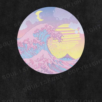 Soulisfree  The Great Wave Washed Tee