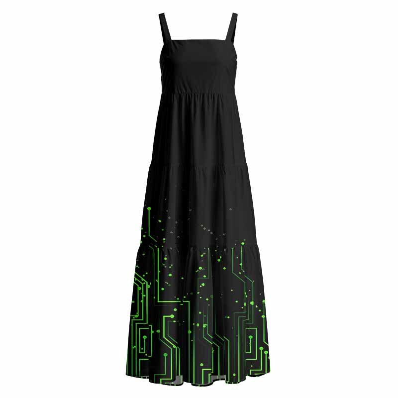 Soulisfree  Vintage circuit board Boho Maxi Dress