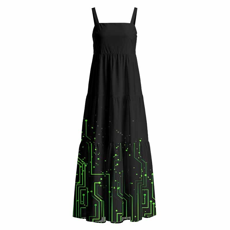 Soulisfree Vintage circuit board Boho Maxi Dress