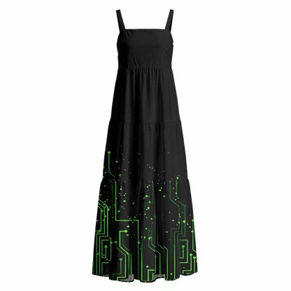 Soulisfree  Vintage circuit board Boho Maxi Dress