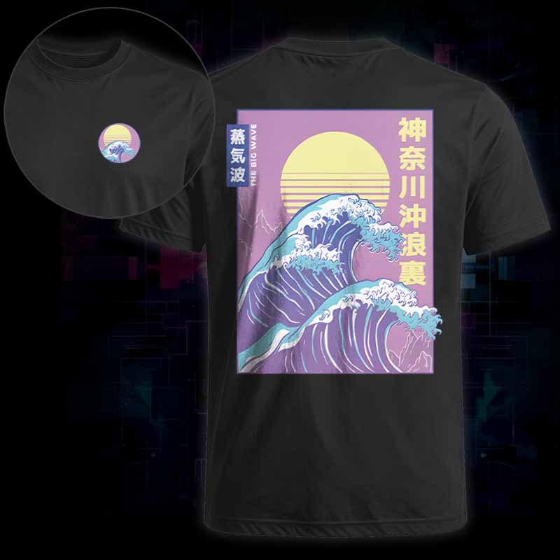 Soulisfree   Retro Vaporwave Great Wave Classic Tee