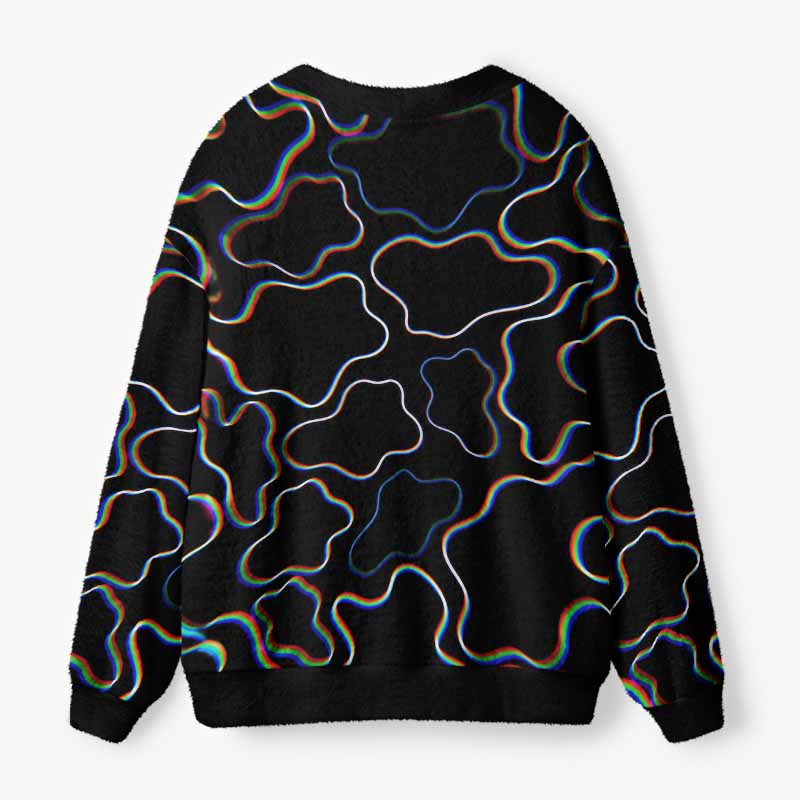 Soulisfree Waves Of Hidden Consciousness Fuzzy Cardigan Sweater