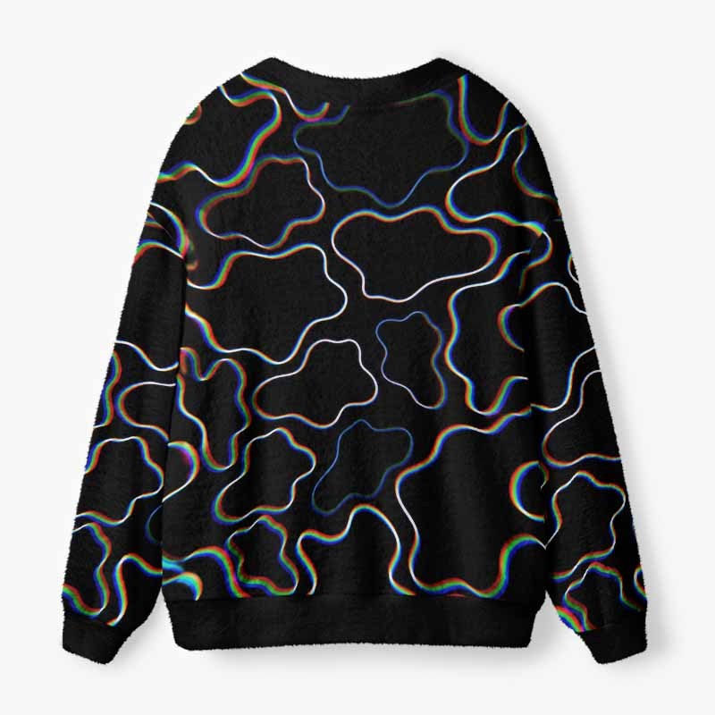 Soulisfree Waves Of Hidden Consciousness Fuzzy Cardigan Sweater