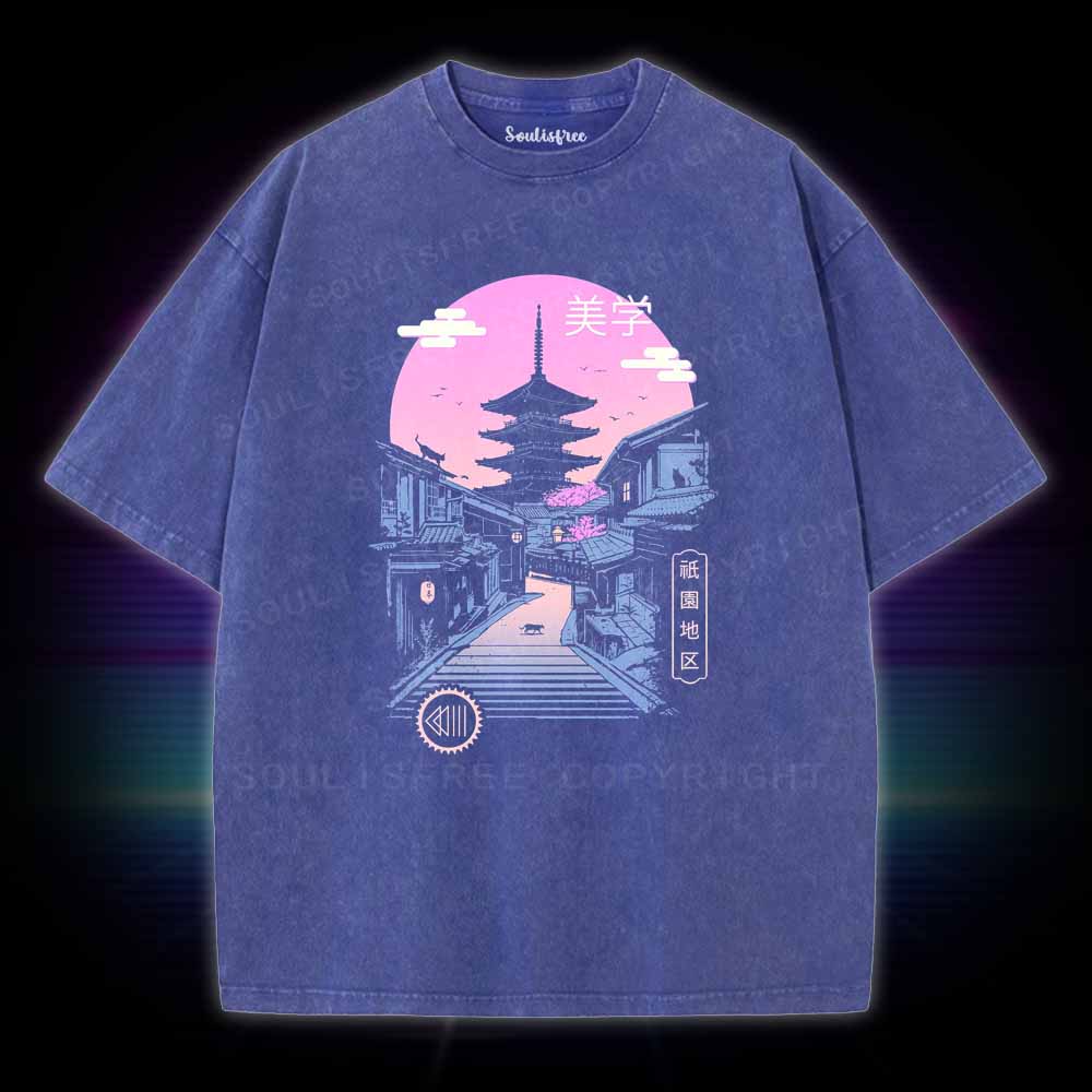 Soulisfree Pagoda Wave Aesthetics Washed Tee