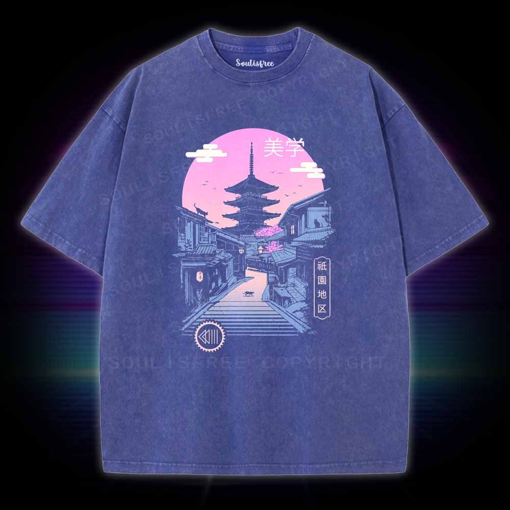 Soulisfree Pagoda Wave Aesthetics Washed Tee