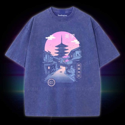 Soulisfree Pagoda Wave Aesthetics Washed Tee