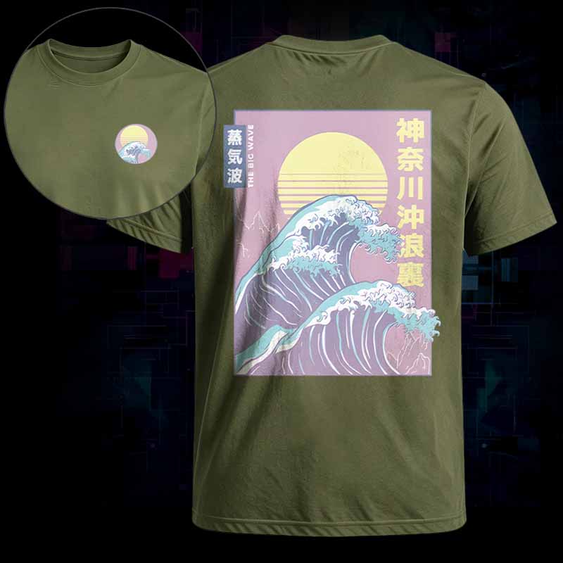 Soulisfree   Retro Vaporwave Great Wave Classic Tee