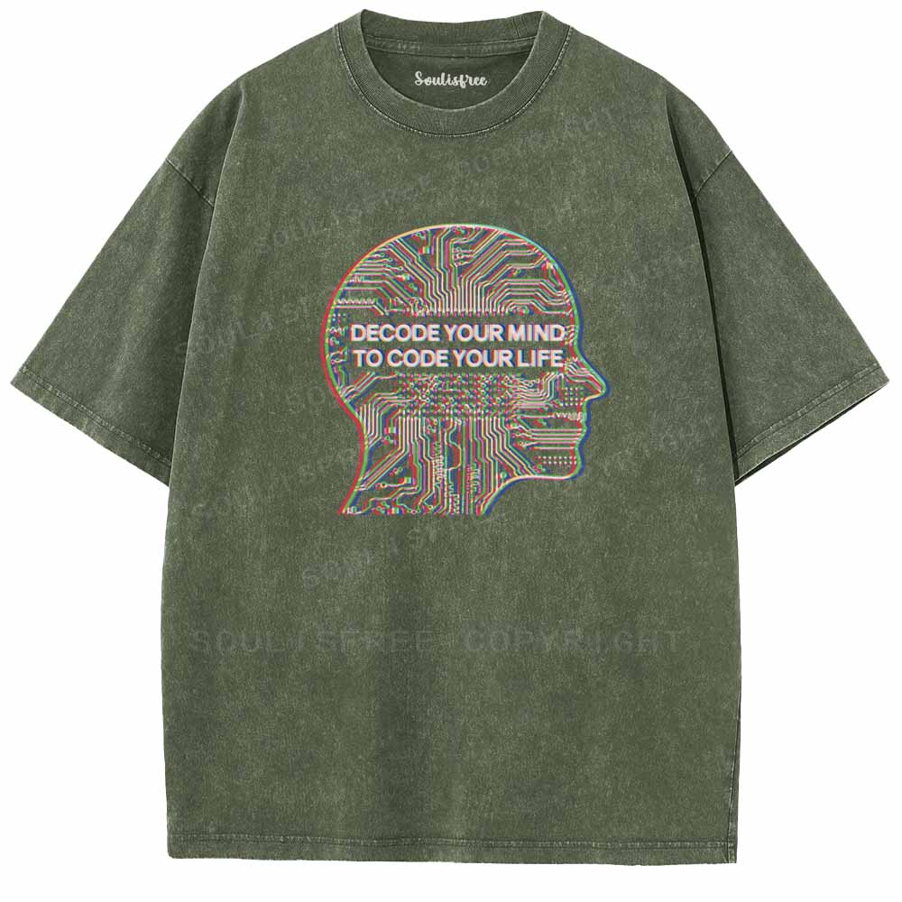 Soulisfree DECODE YOUR MIND, TO CODE YOUR LIFE Washed Tee