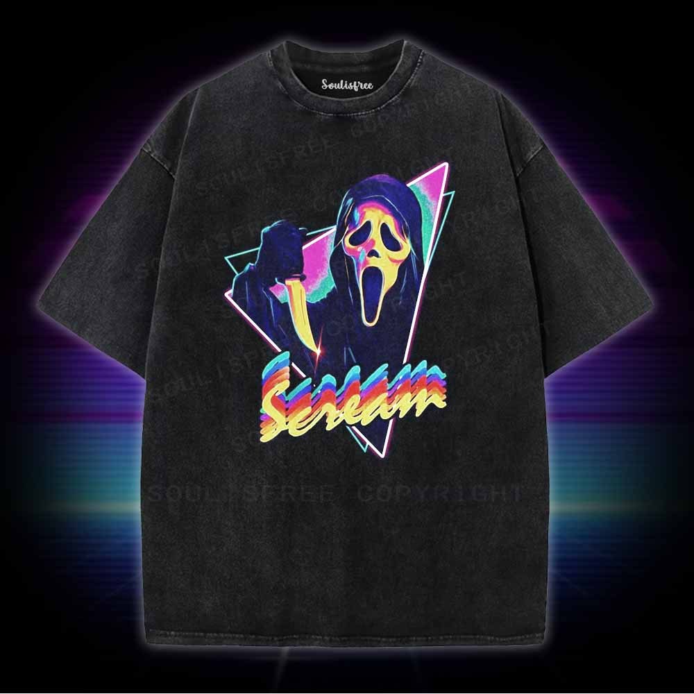 Soulisfree Scream Horror meme Washed Tee