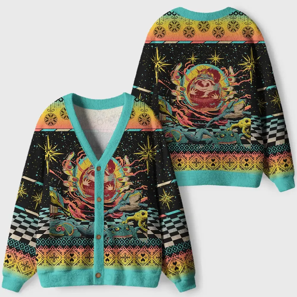 Psychedelic Attack Cardigan Sweaters
