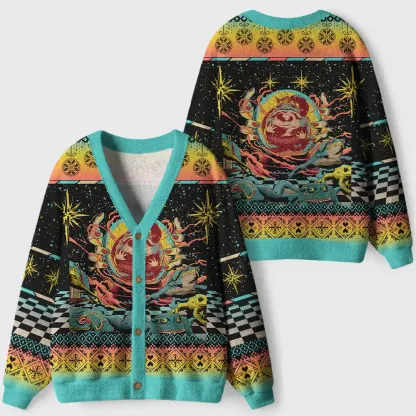 Psychedelic Attack Cardigan Sweaters