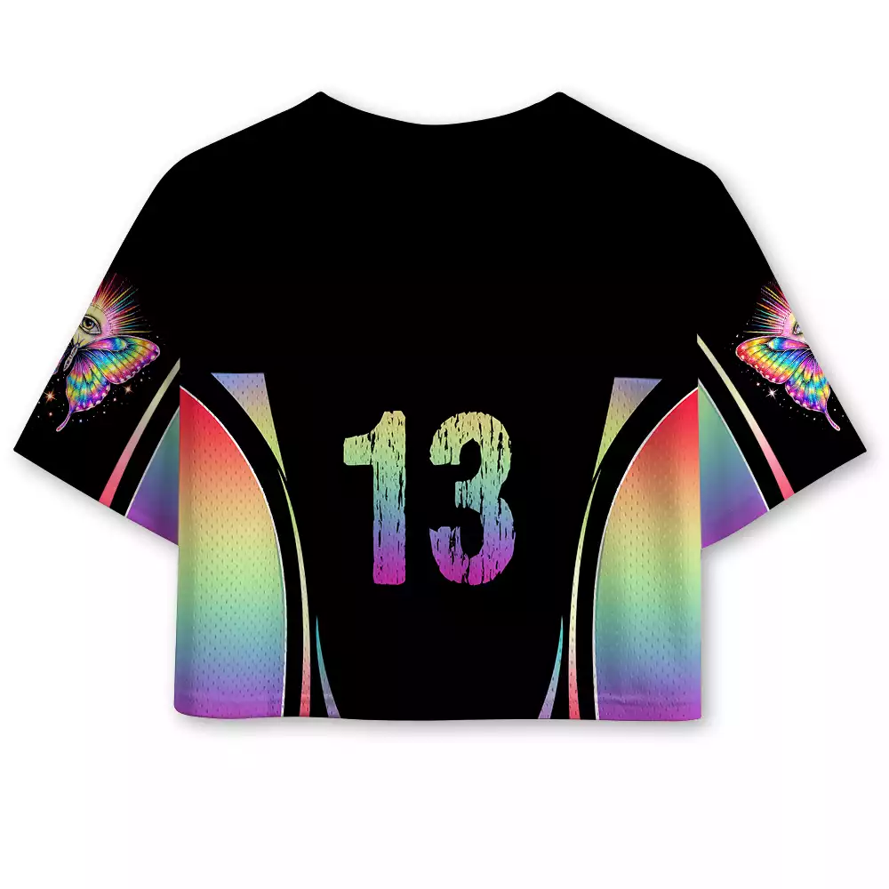 Soulisfree Eyes Open, Soul Unfolding  Cropped Mesh Jersey