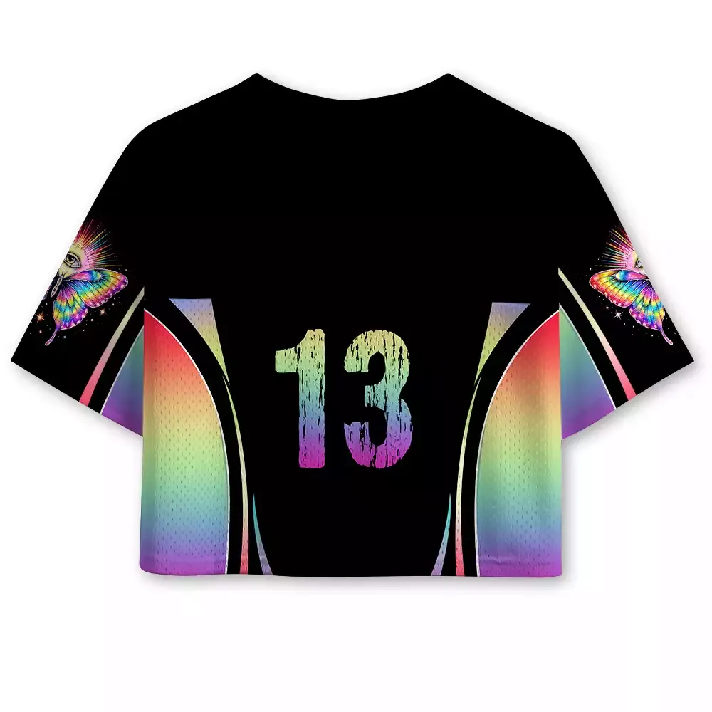 Soulisfree Eyes Open, Soul Unfolding  Cropped Mesh Jersey