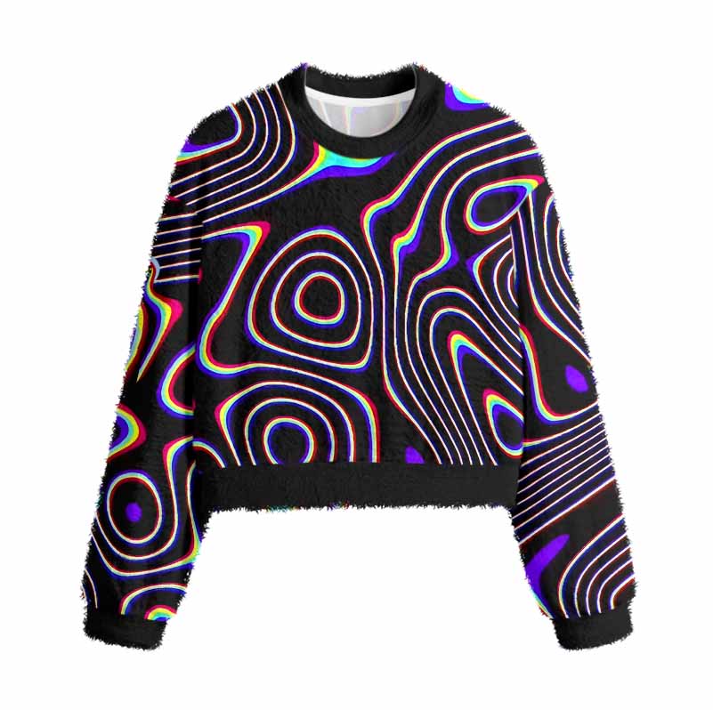 Soulisfree Psy Current – Liquid Energy Women's Fuzzy Crewneck Sweater