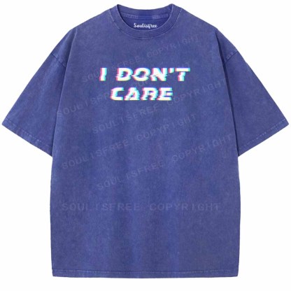 Soulisfree  I DON'T CARE Washed Tee