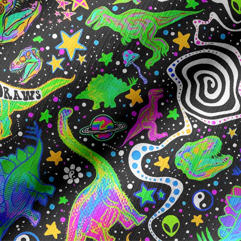 Soulisfree Cosmic Dino Trip Long Sleeve Cotton Tee