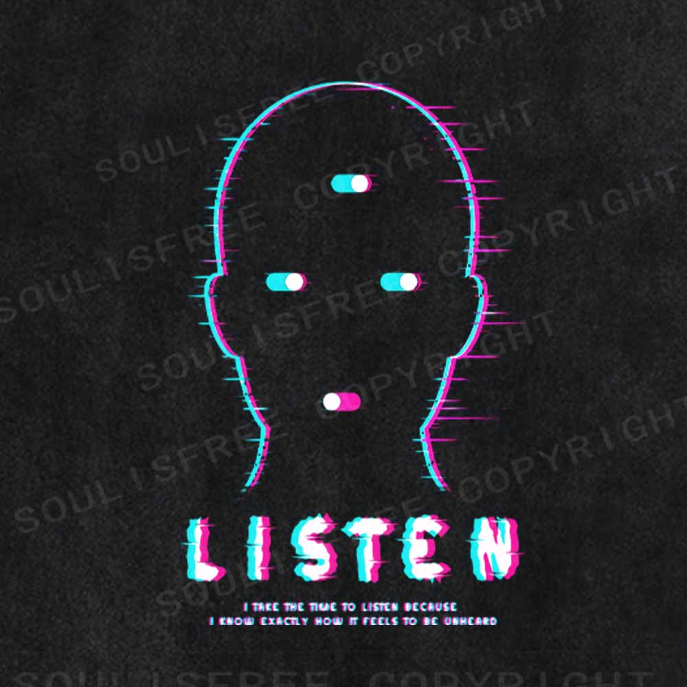 Soulisfree  LISTEN Washed Tee