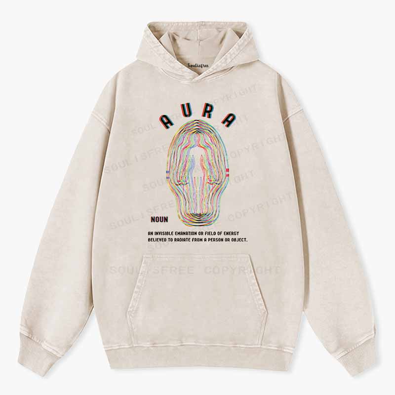 Soulisfree  Glitch Energy Aura Washed Hoodie