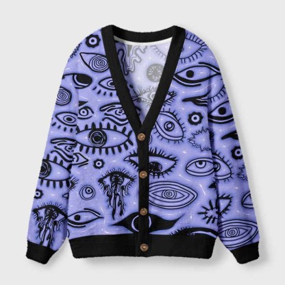 Soulisfree VISION BEYOND REALITY Fuzzy Cardigan Sweater