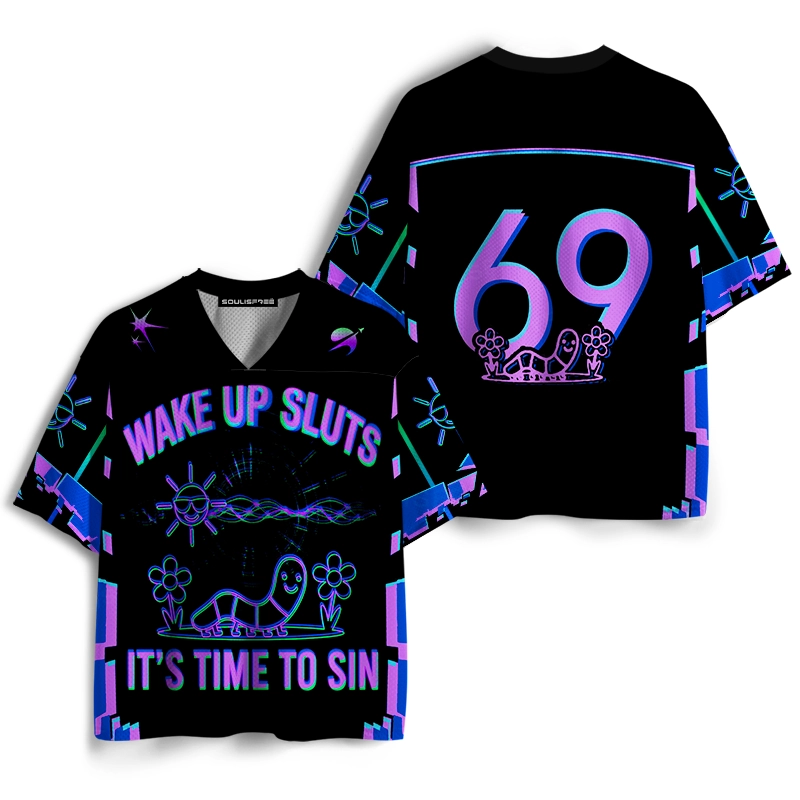 Soulisfree WAKE UP SLUTS IT'S TIME TO SIN Mesh Jersey