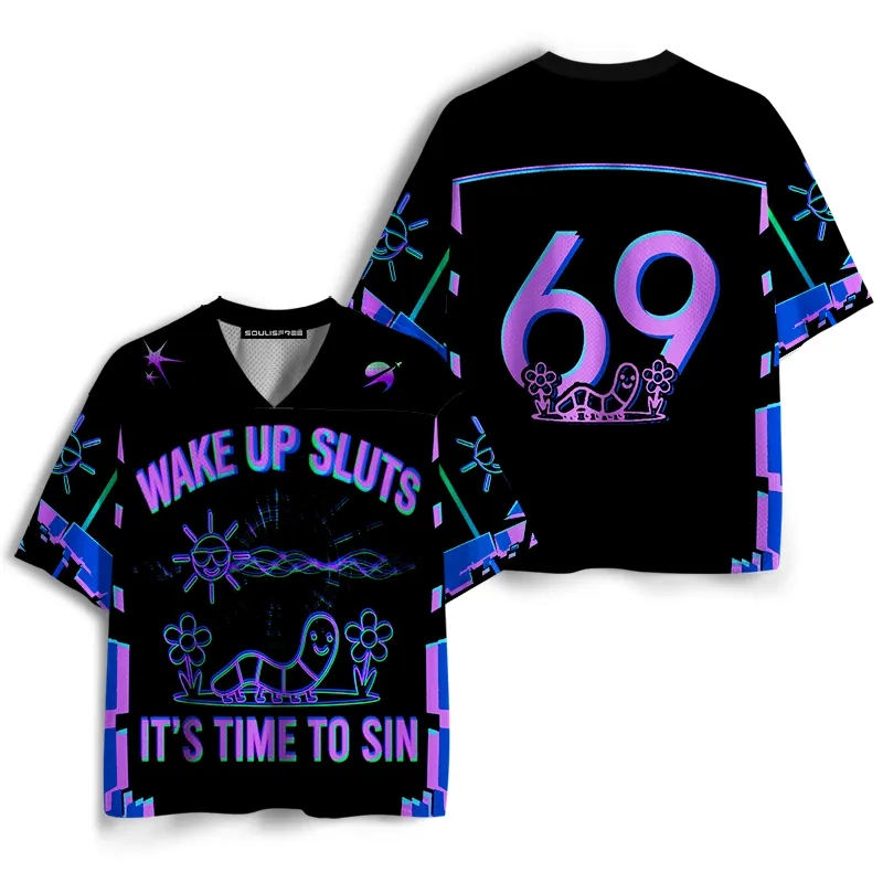 Soulisfree WAKE UP SLUTS IT'S TIME TO SIN Mesh Jersey
