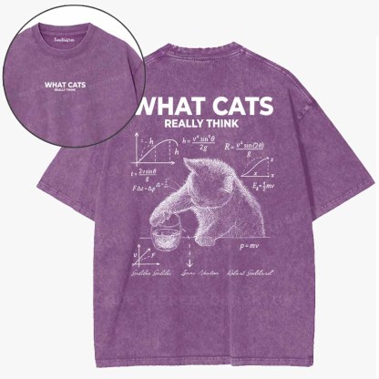 Soulisfree  The Secret Mind Of Cats Washed Tee
