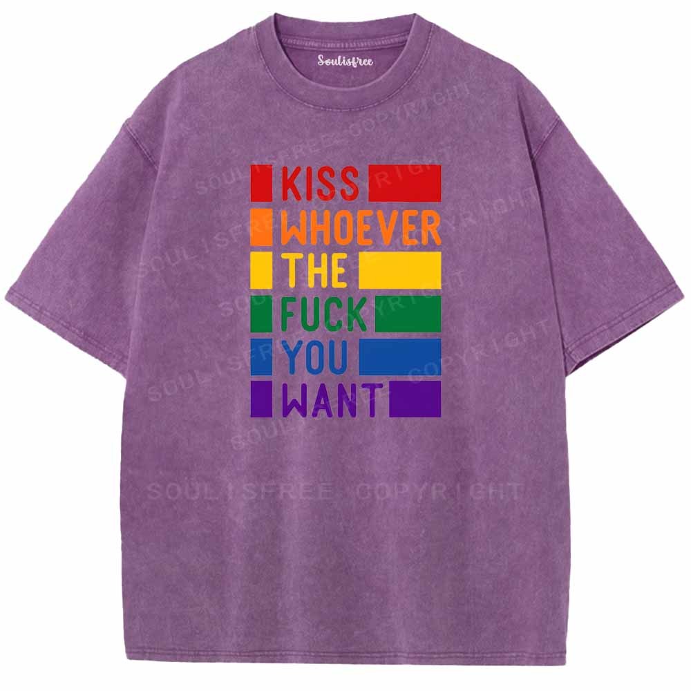 Soulisfree Kiss Whoever The Fuck You Want Washed Tee