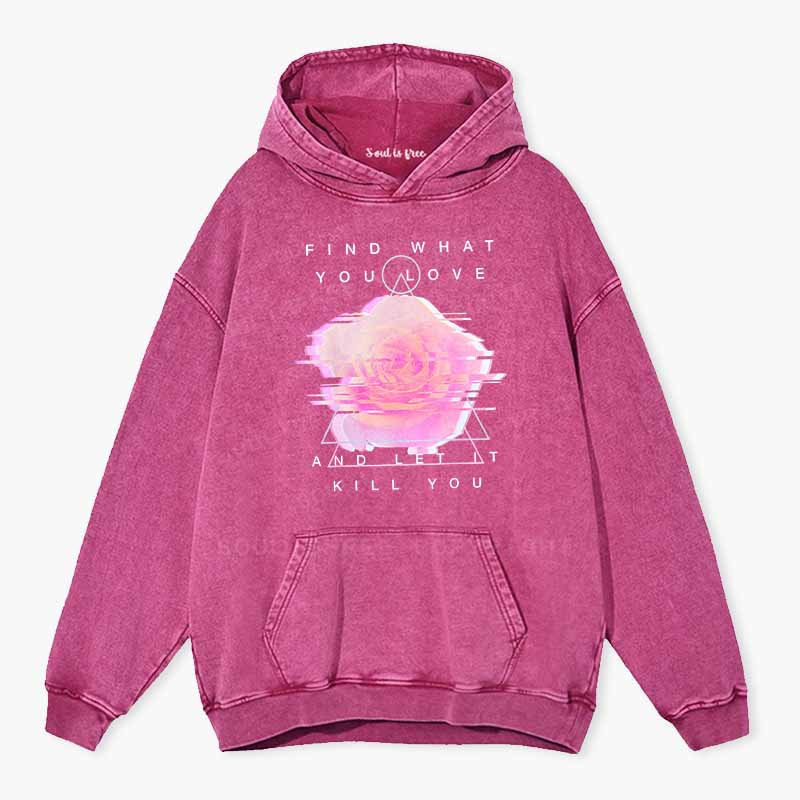 Soulisfree   Glitch Bloom & Obsessed Love Washed Hoodie