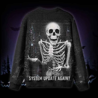 Soulisfree System Update Again Fuzzy Crewneck Sweater