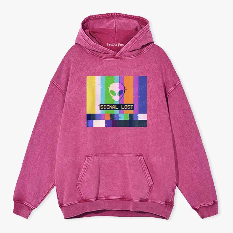 Soulisfree  SIGNAL LOST Washed Hoodie