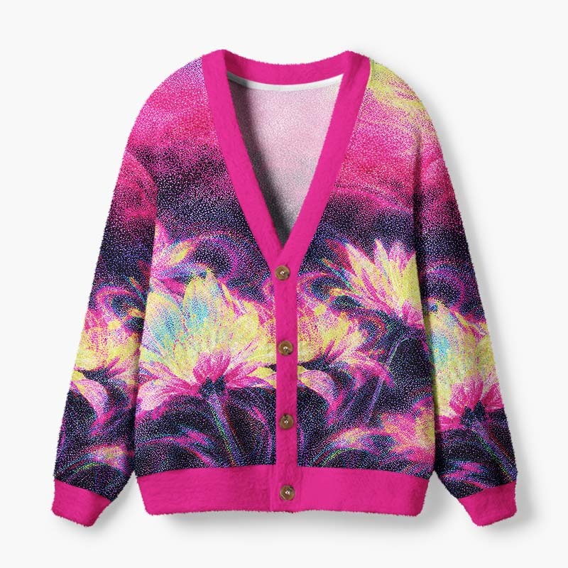 Soulisfree Bloom Beyond Boundaries Fuzzy Cardigan Sweater