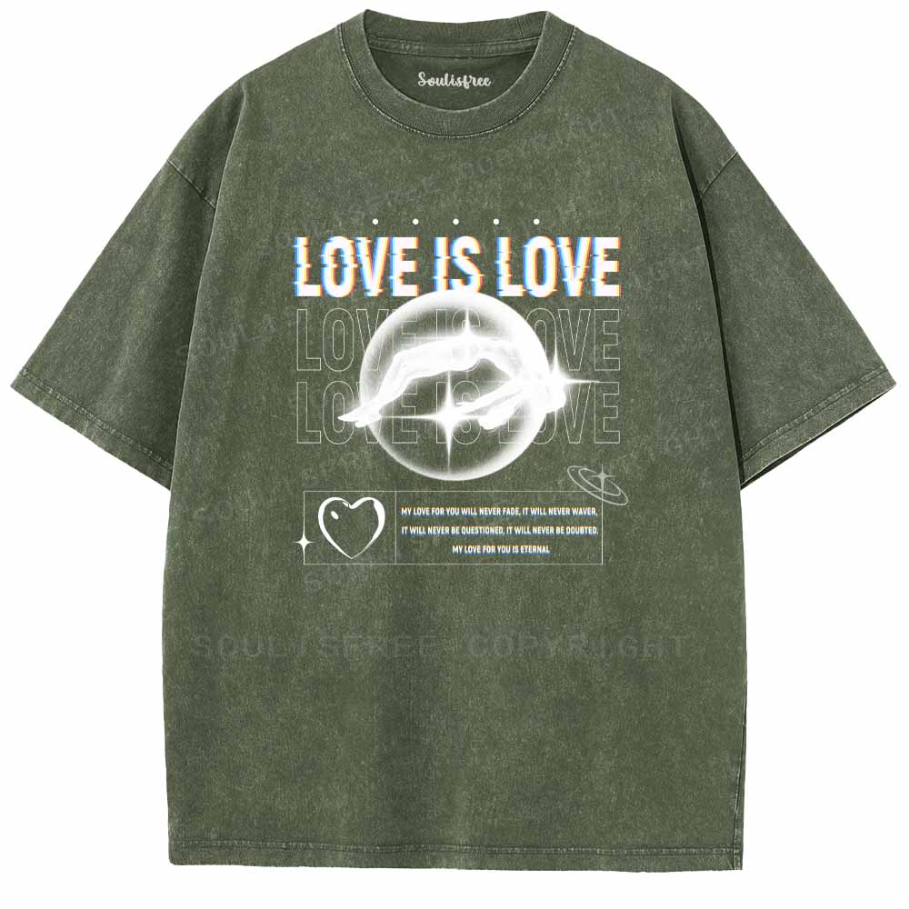 Soulisfree  LOVE IS LOVE Washed Tee
