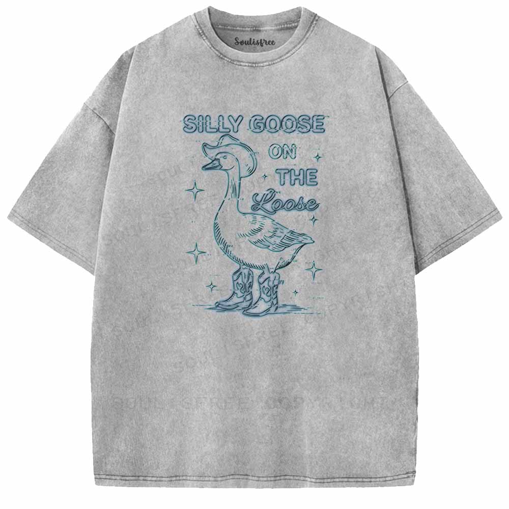 Soulisfree SILLY GOOSE ON THE LOOSE Washed Tee