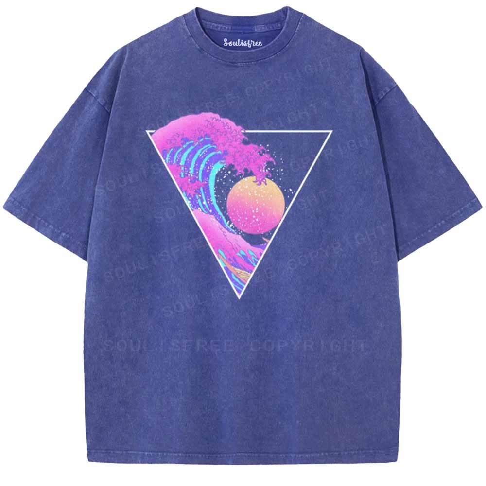 Soulisfree great wave off kanagawa triangle Washed Tee