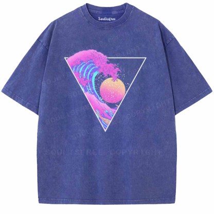 Soulisfree great wave off kanagawa triangle Washed Tee