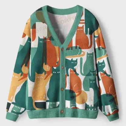 Harmony of Cats Ugly Cardigan Sweaters