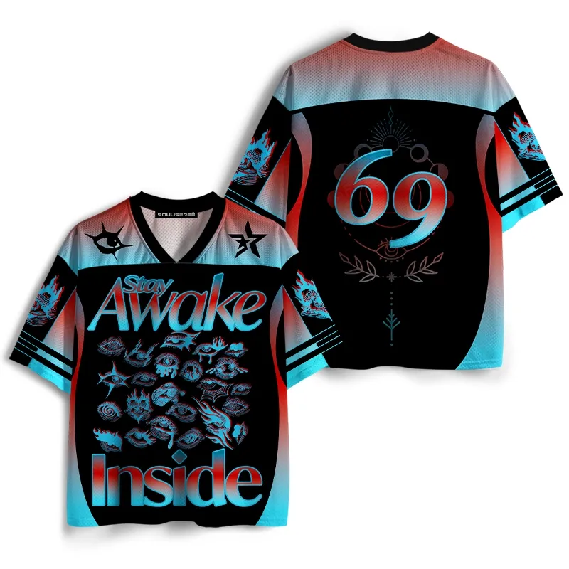 Soulisfree Stay Awake Inside Gradient Mesh Jersey