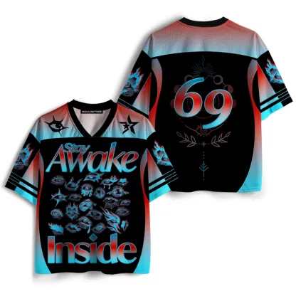 Soulisfree Stay Awake Inside Gradient Mesh Jersey