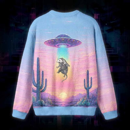 Soulisfree TAKE ME WITH YOU Fuzzy Crewneck Sweater