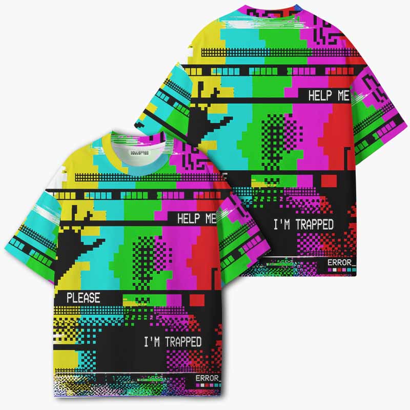 Soulisfree TRAPPED IN THE SIGNAL ECO‑PERF Graphic Tee