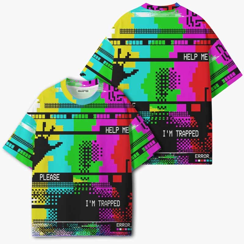 Soulisfree TRAPPED IN THE SIGNAL ECO‑PERF Graphic Tee