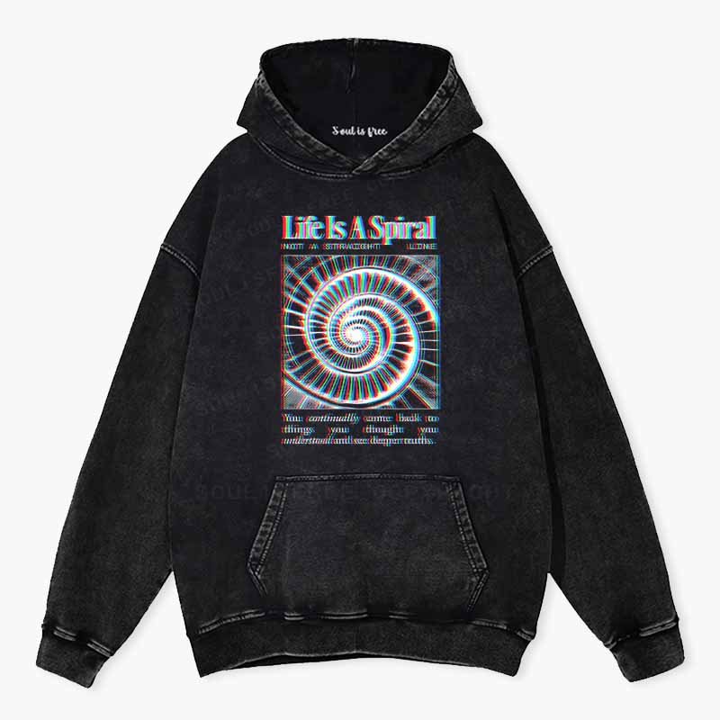 Soulisfree  Life Is A Spiral Washed Hoodie