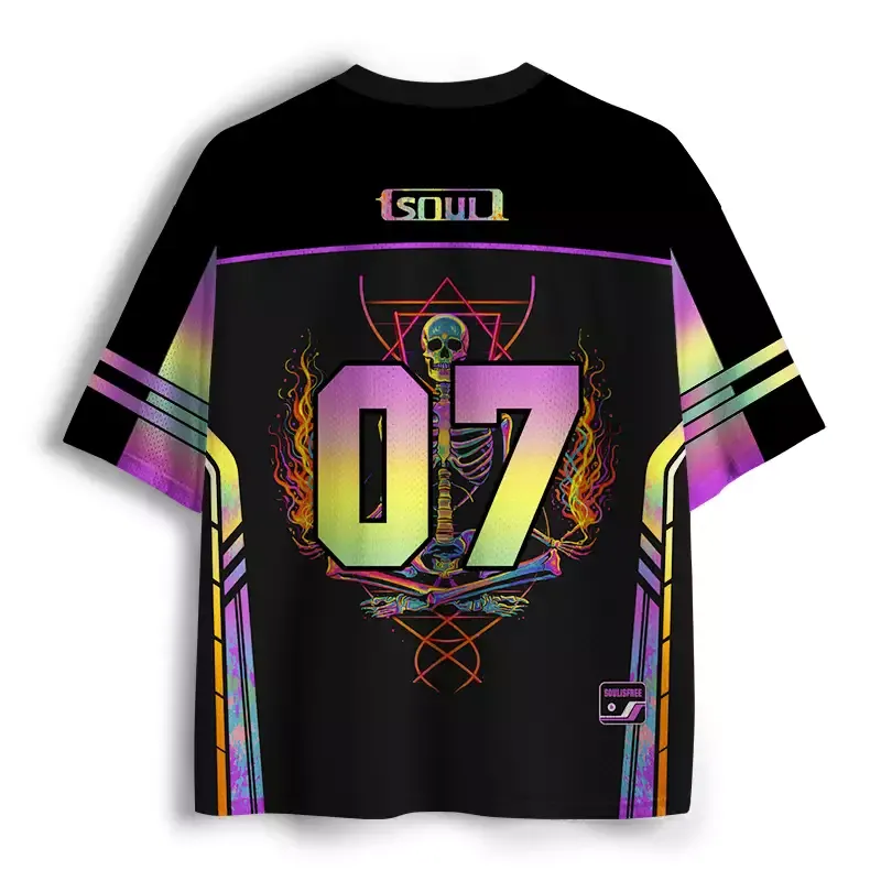 Soulisfree Trippy Meditation Skull  Mesh Jersey 